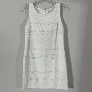 Elegant White Eyelet Mini Dress